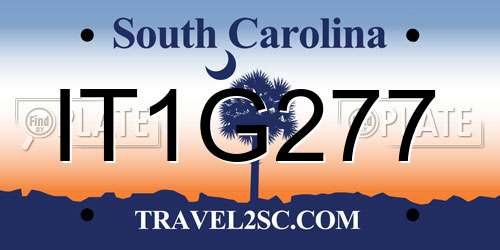 IT1G277 South Carolina License Plate