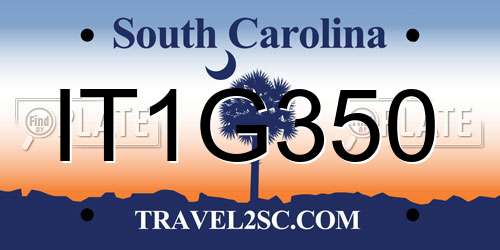 IT1G350 South Carolina License Plate