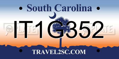 IT1G352 South Carolina License Plate