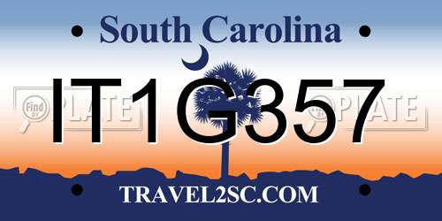 IT1G357 South Carolina License Plate