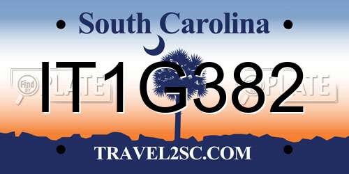 IT1G382 South Carolina License Plate