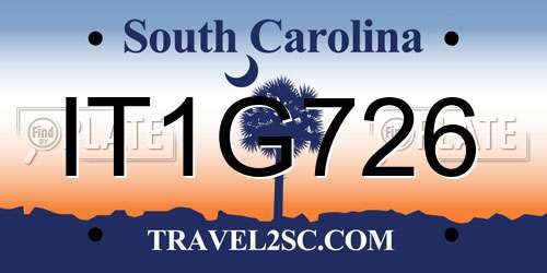 IT1G726 South Carolina License Plate