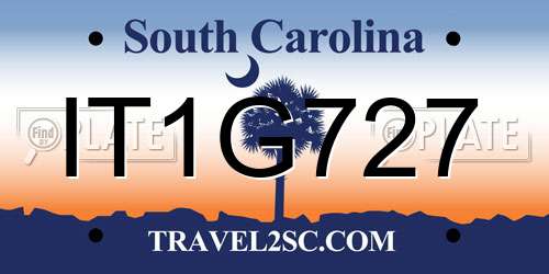 IT1G727 South Carolina License Plate