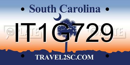 IT1G729 South Carolina License Plate
