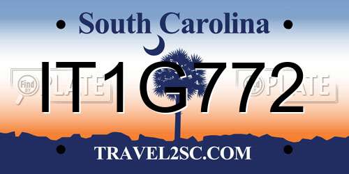 IT1G772 South Carolina License Plate