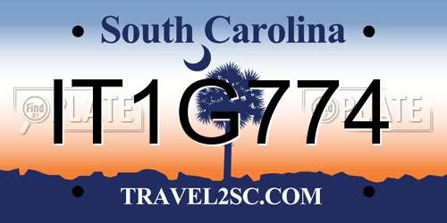 IT1G774 South Carolina License Plate