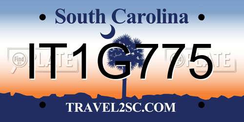 IT1G775 South Carolina License Plate