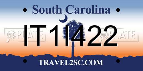 IT1I422 South Carolina License Plate
