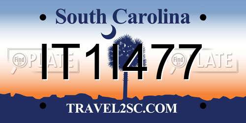 IT1I477 South Carolina License Plate