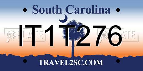 IT1T276 South Carolina License Plate