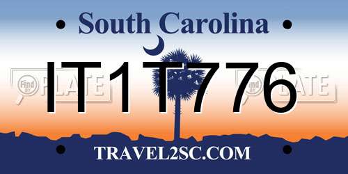 IT1T776 South Carolina License Plate