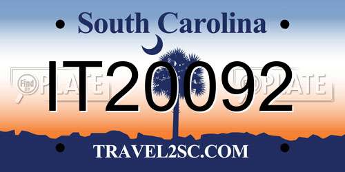 IT20092 South Carolina License Plate