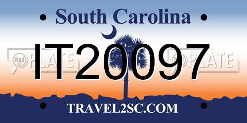 IT20097 South Carolina License Plate