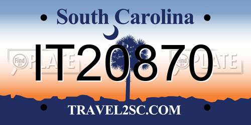 IT20870 South Carolina License Plate
