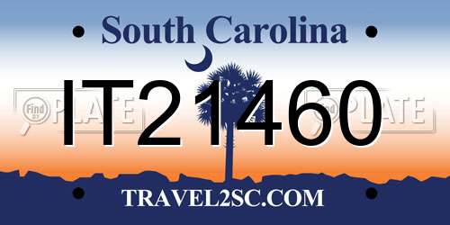 IT21460 South Carolina License Plate