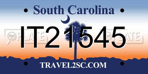 IT21545 South Carolina License Plate