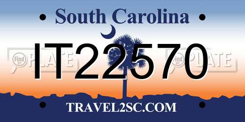 IT22570 South Carolina License Plate