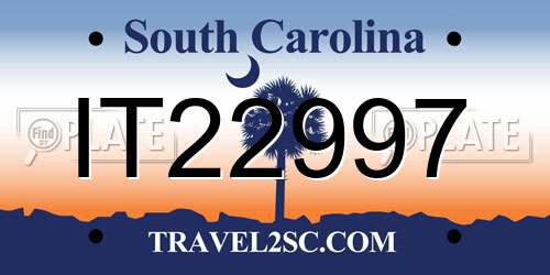 IT22997 South Carolina License Plate