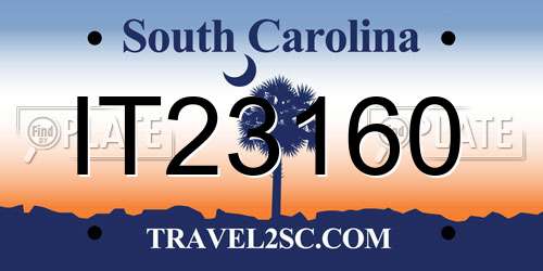 IT23160 South Carolina License Plate
