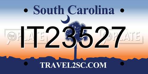 IT23527 South Carolina License Plate