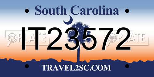 IT23572 South Carolina License Plate