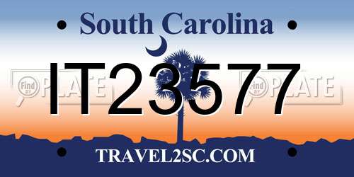 IT23577 South Carolina License Plate