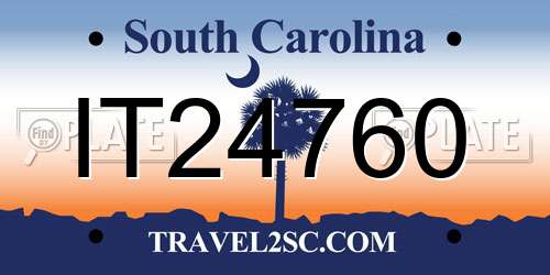 IT24760 South Carolina License Plate