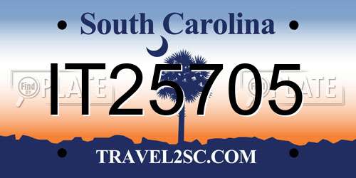 IT25705 South Carolina License Plate