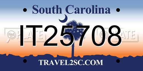 IT25708 South Carolina License Plate
