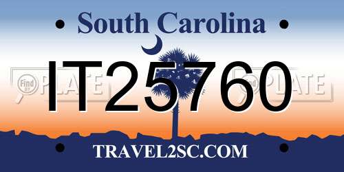 IT25760 South Carolina License Plate