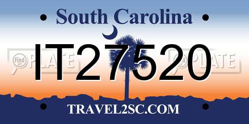 IT27520 South Carolina License Plate