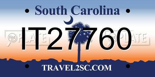 IT27760 South Carolina License Plate