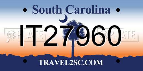 IT27960 South Carolina License Plate