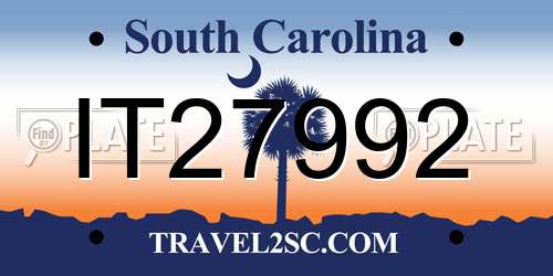 IT27992 South Carolina License Plate