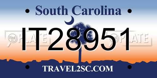 IT28951 South Carolina License Plate