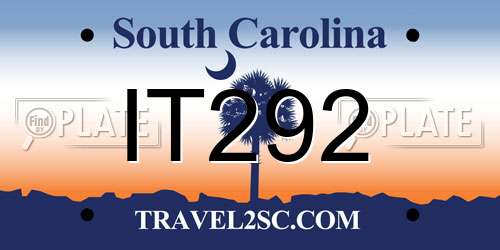 IT292 South Carolina License Plate