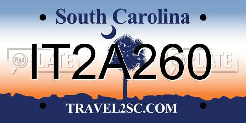 IT2A260 South Carolina License Plate