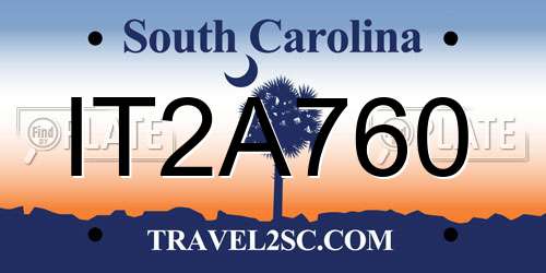 IT2A760 South Carolina License Plate