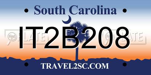 IT2B208 South Carolina License Plate