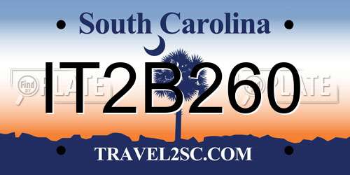 IT2B260 South Carolina License Plate