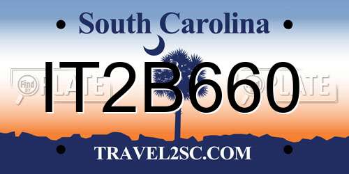 IT2B660 South Carolina License Plate