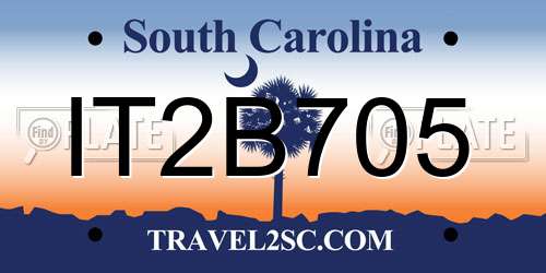 IT2B705 South Carolina License Plate
