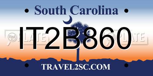 IT2B860 South Carolina License Plate