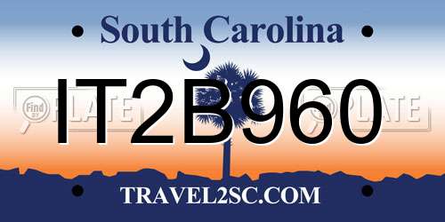 IT2B960 South Carolina License Plate