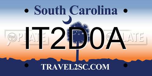 IT2D0A South Carolina License Plate