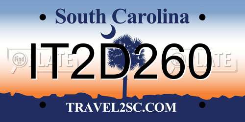IT2D260 South Carolina License Plate