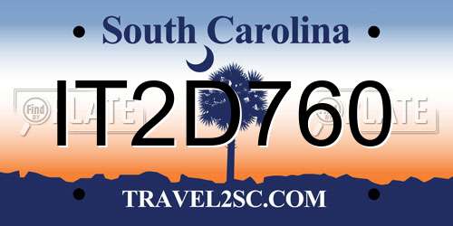 IT2D760 South Carolina License Plate