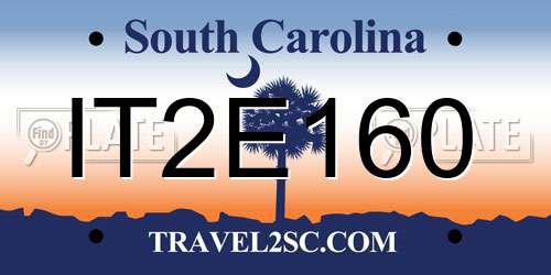 IT2E160 South Carolina License Plate