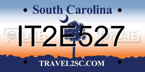 IT2E527 South Carolina License Plate