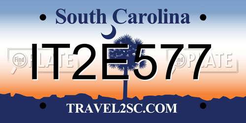 IT2E577 South Carolina License Plate